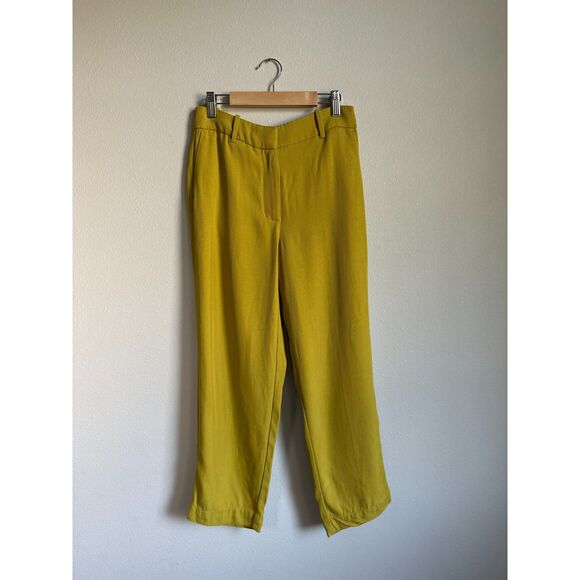 Boden Women’s Cut Richmond 3/4 Cropped Tailored Citrine Yellow Trousers Size 8P - Picture 2 of 8